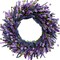 24 Inch Purple Lavender Flower Wreath for Front Door, Spring Summer Forsythia Lavender Flowers Wreath for Indoor and Outdoor Decor, Rustic and Farmhouse Purple for Home